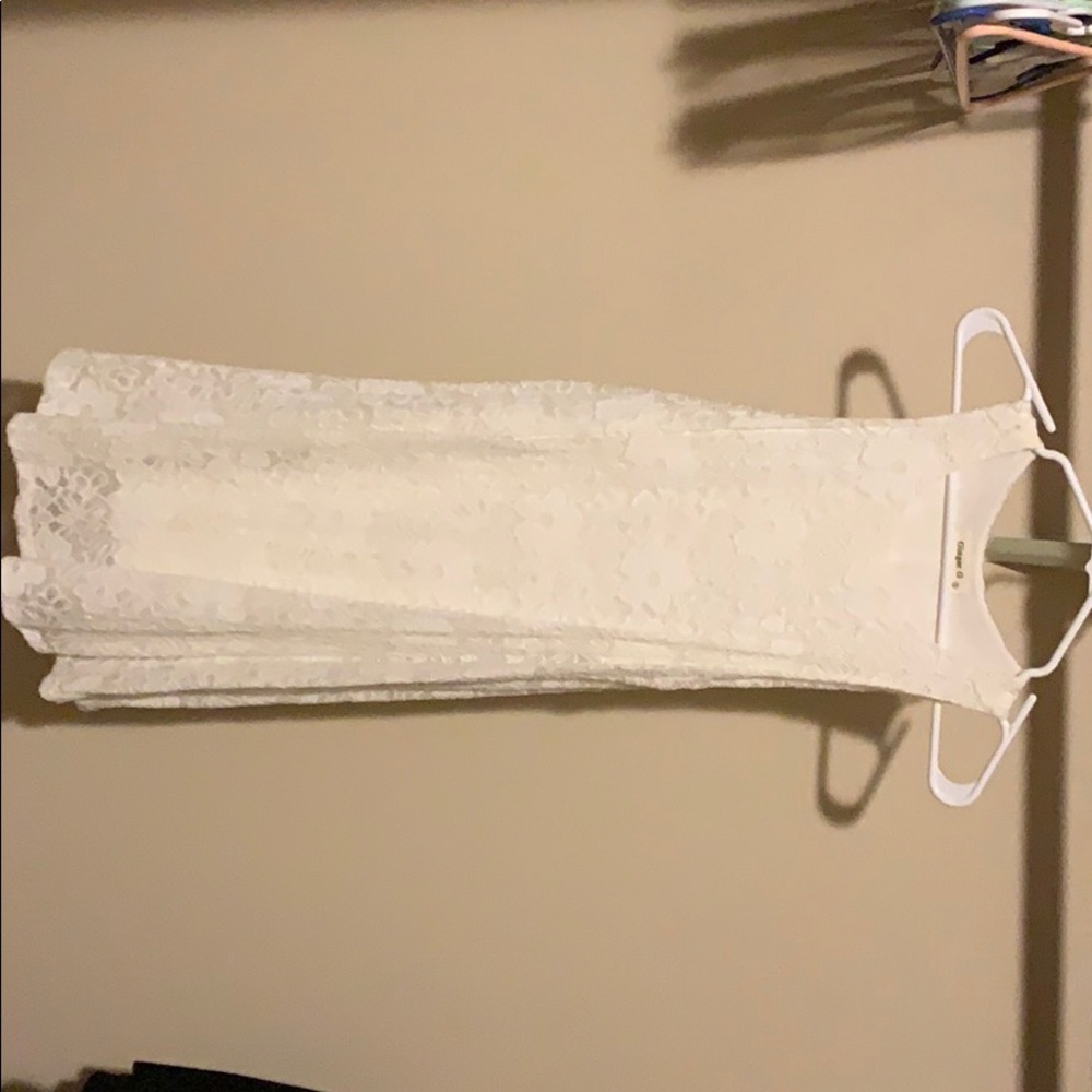 White floral lace dress